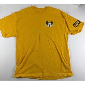 Disney X Neff Mickey Mouse T-Shirt Mens XL Yellow Palm Tree Graphic Streetwear